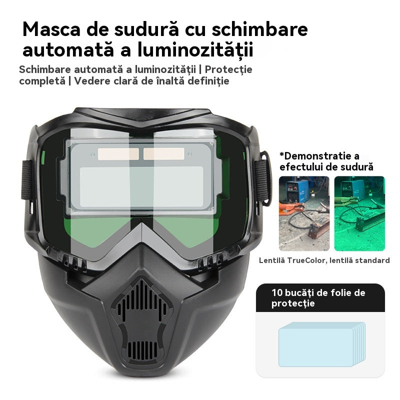 🔥😎Cască de sudură complet automată, cu schimbare de lumină, montată pe cap, mască de protecție pentru sudori