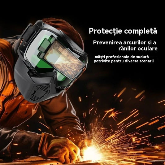 😎Πλήρως αυτόματο κράνος συγκόλλησης με προστατευτική μάσκα τοποθετημένη στην κεφαλή αλλαγής φωτός για συγκολλητές