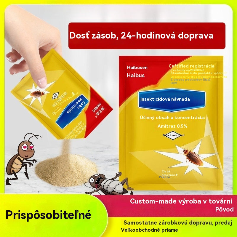 💪【20 vrecúšok】🚫Insekticídny prášok proti švábom na domáce použitie, v kuchyni, spálni a reštauráciách: úplne likviduje hniezda švábov.