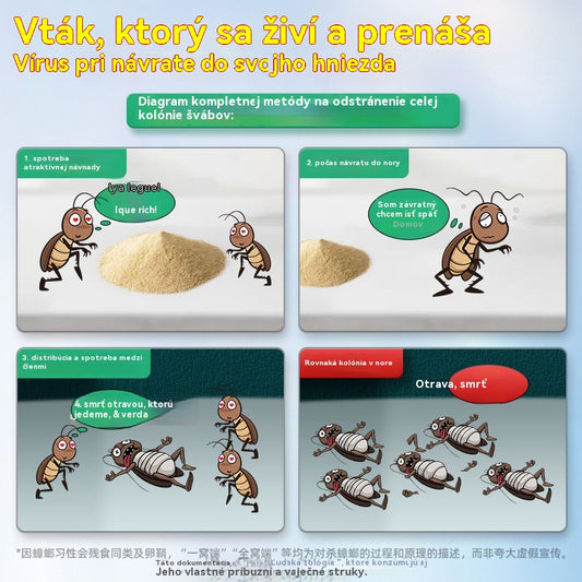 💪【20 vrecúšok】🚫Insekticídny prášok proti švábom na domáce použitie, v kuchyni, spálni a reštauráciách: úplne likviduje hniezda švábov.