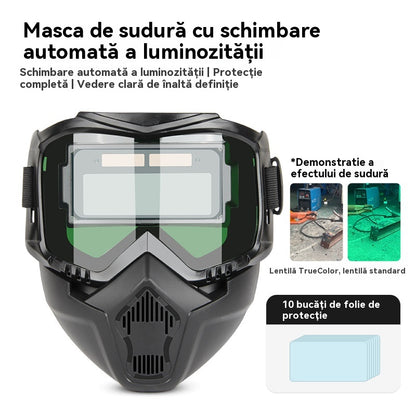 🔥😎Cască de sudură complet automată, cu schimbare de lumină, montată pe cap, mască de protecție pentru sudori