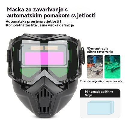 🔥Potpuno automatska maska za zavarivanje s promjenjivom svjetlošću i zaštitnom maskom za zavarivače