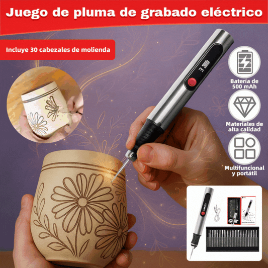 Pluma de grabado multifuncional recargable de iones de litio de larga duración para decoración de uñas y pulido eléctrico