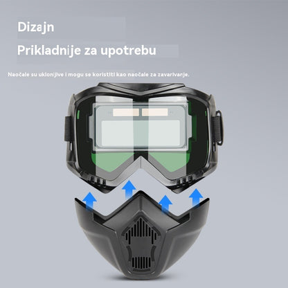 🔥Potpuno automatska maska za zavarivanje s promjenjivom svjetlošću i zaštitnom maskom za zavarivače