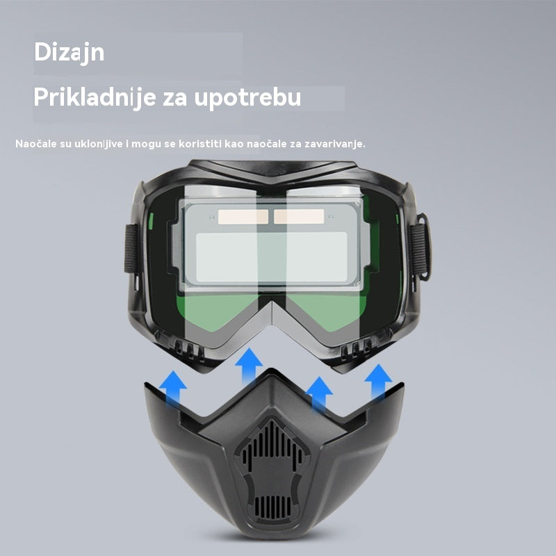 🔥Potpuno automatska maska za zavarivanje s promjenjivom svjetlošću i zaštitnom maskom za zavarivače