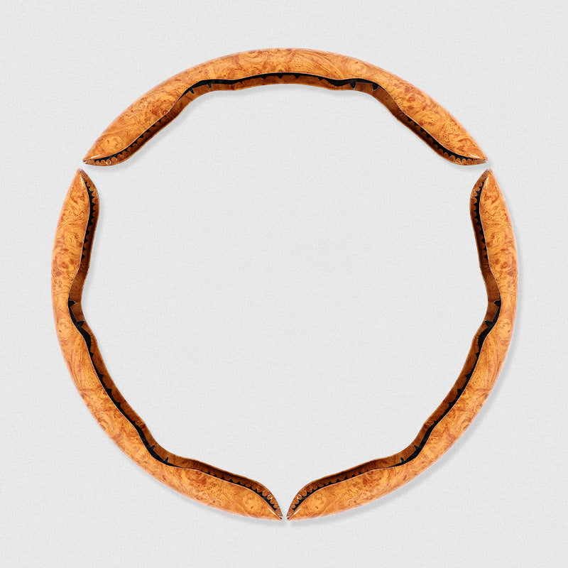 【1 sada 3 kusov】Protišmykový poťah na volant auta s drevenou textúrou