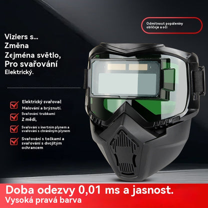 🔥😎Plně automatická svářečská kukla s ochrannou maskou pro svářeče s výměnou světla