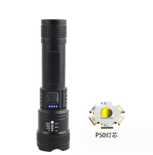 🔥 - Lanternă cu laser tactică reîncărcabilă cu LED de luminozitate ridicată