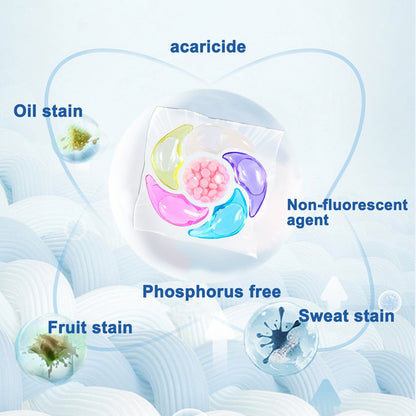 ✨👚【60 bucăți】✨ Găleată foarte mare 6 în 1 mărgele parfumate pentru rufe pentru a îndepărta petele și a lăsa parfum, netezi și elimina acarienii și bacteriile