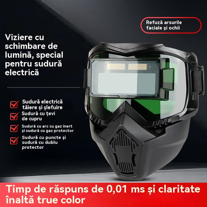 🔥😎Cască de sudură complet automată, cu schimbare de lumină, montată pe cap, mască de protecție pentru sudori