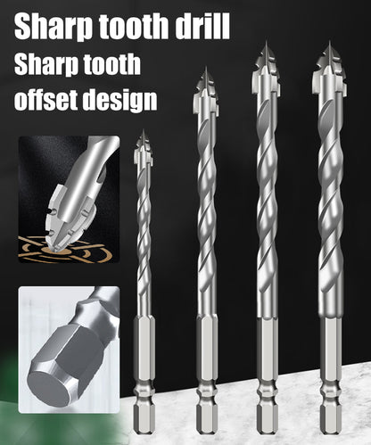 【6+8+10+12mm】 Nový excentrický vrták vyrobený z volfrámovej ocele, vhodný na suché vŕtanie dlaždíc, betónu, mramoru a skla