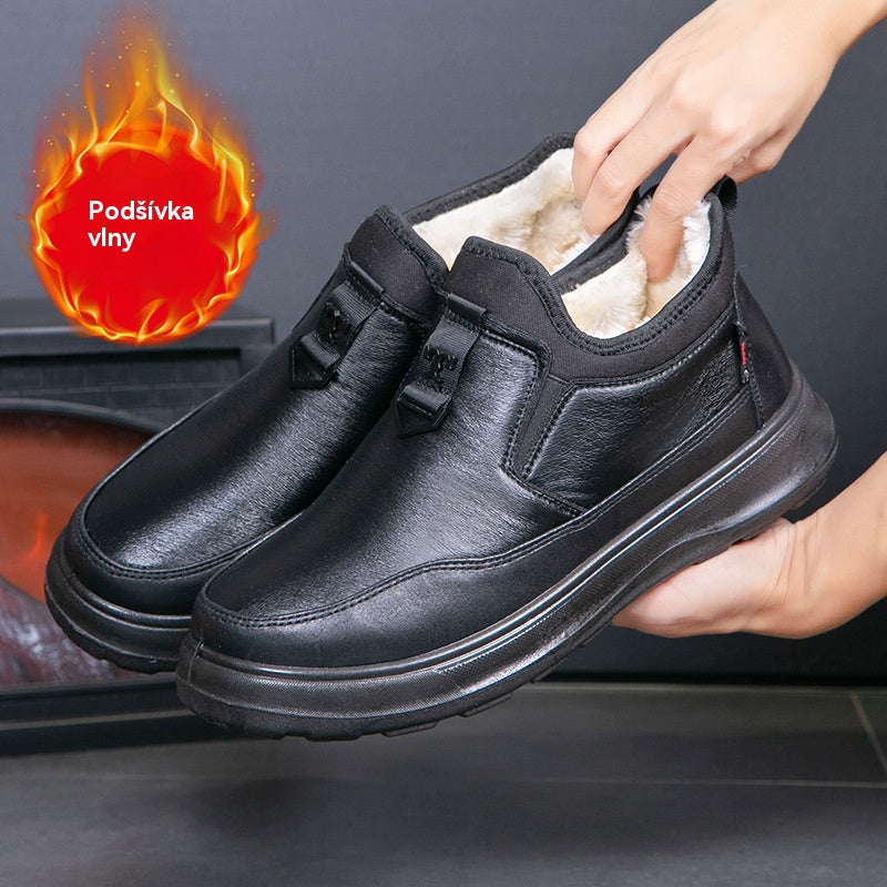 Botas de invierno nuevas para hombre, de terciopelo y algodón grueso.