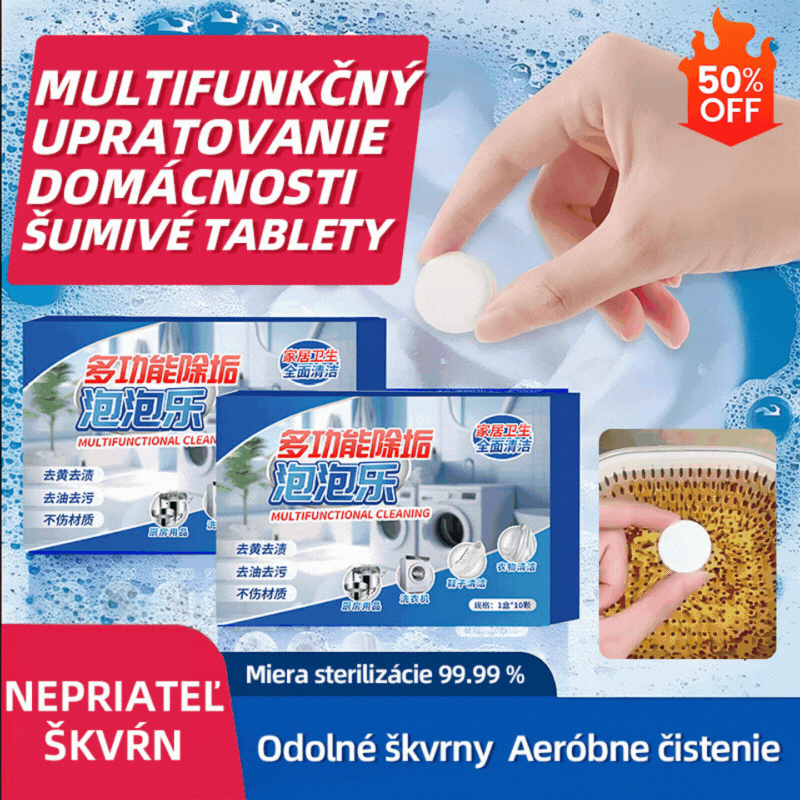 ✨【6 krabíc】🔥Multifunkčné šumivé tablety na čistenie domácnosti