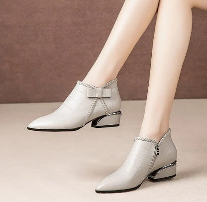 👢 【35-42】Jesen 2025 Modni novi usnjeni kratki škornji z zadrgo