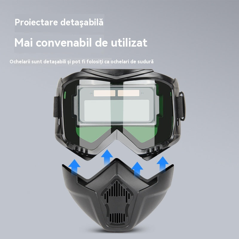 😎 Автоматичен заваръчен шлем с предпазна маска, монтиран със сменяема фоточувствителна касета, подходящ за заварчици