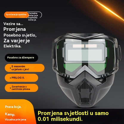 🔥Potpuno automatska maska za zavarivanje s promjenjivom svjetlošću i zaštitnom maskom za zavarivače