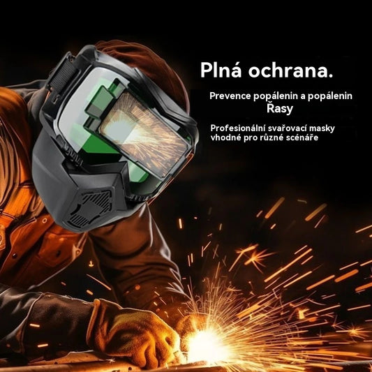 🔥😎Plně automatická svářečská kukla s ochrannou maskou pro svářeče s výměnou světla