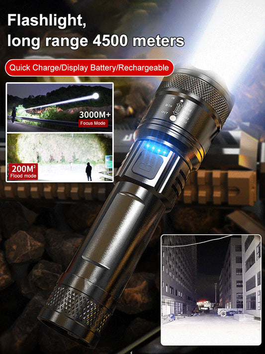🔥 - Lanternă cu laser tactică reîncărcabilă cu LED de luminozitate ridicată