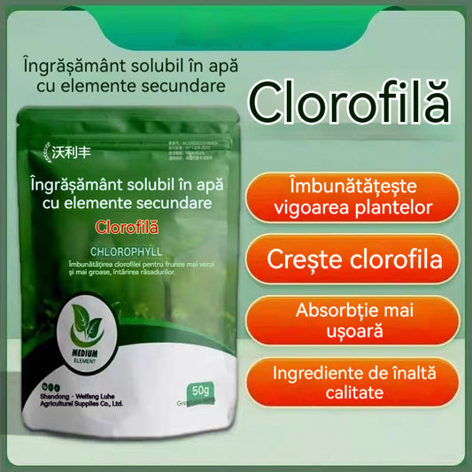 🔥【5 pungi】🌿🌿Îngrășământ solubil în apă cu clorofilă, îngrășământ foliar pentru flori, pomi fructiferi și legume, promovează creșterea rădăcinilor, creșterea răsadurilor și crește randamentul. Îngrășământ agricol solubil în apă. x