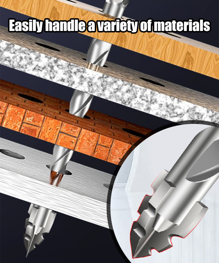 【6+8+10+12mm】 Nový excentrický vrták vyrobený z volfrámovej ocele, vhodný na suché vŕtanie dlaždíc, betónu, mramoru a skla