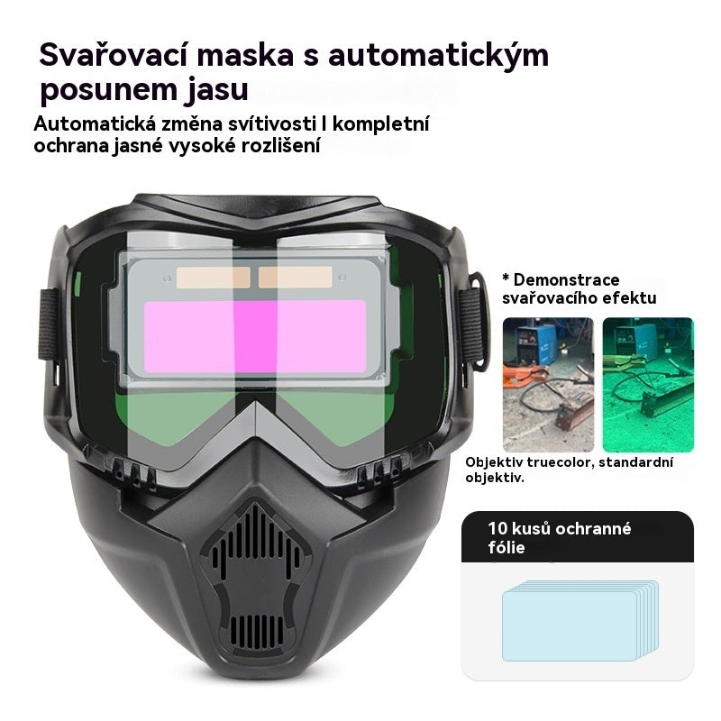 🔥😎Plně automatická svářečská kukla s ochrannou maskou pro svářeče s výměnou světla