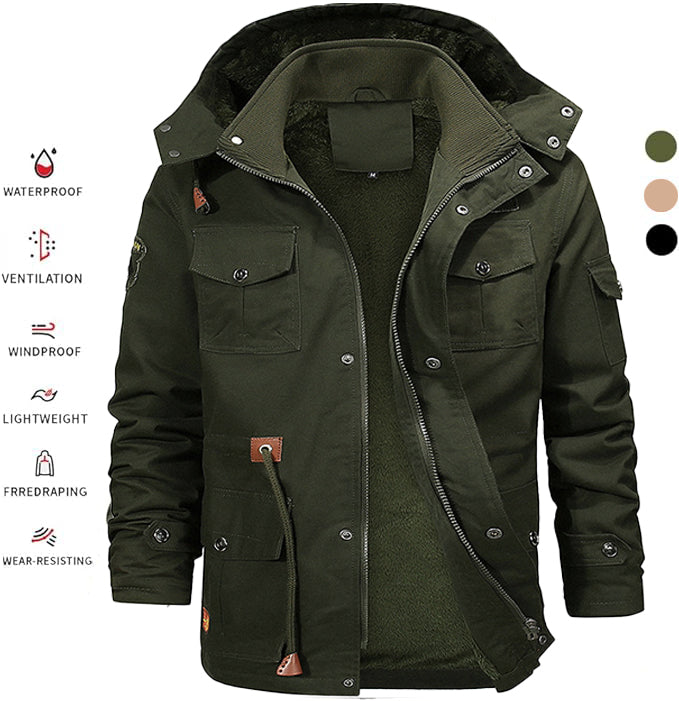 👨‍🎨【M-5XL】Pánska zosilnená zamatová bunda s kapucňou, jesenné a zimné