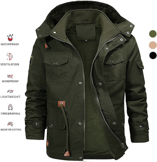 👨‍🎨【M-5XL】Pánska zosilnená zamatová bunda s kapucňou, jesenné a zimné