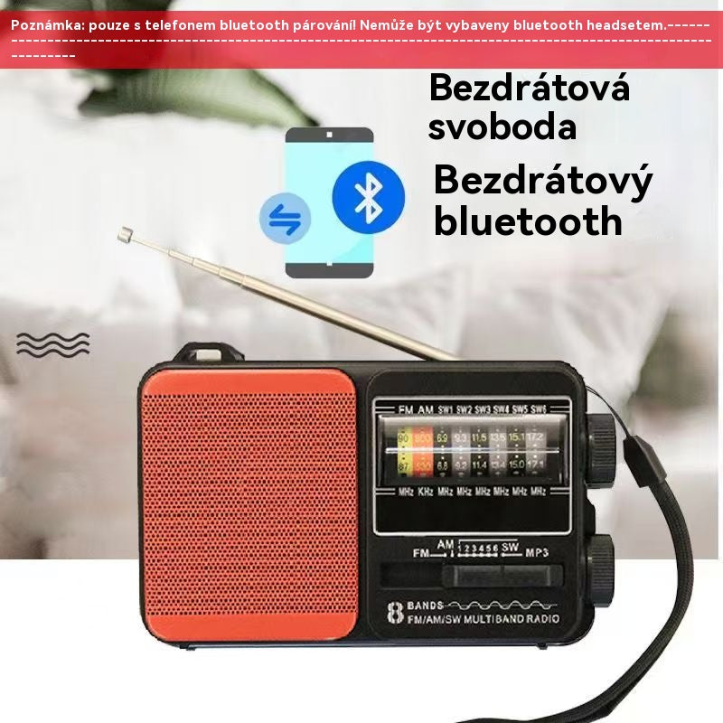 💥🏕️Multifunkčné prenosné rádio s núdzovým svietidlom, AM rádiom, pevným diskom Bluetooth a viaczónovým audiosystémom.
