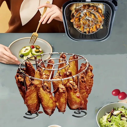 🍢🍖🍗Gratar din otel inoxidabil 304 cu 24 de frigarui pentru cuptorul cu aer friteu