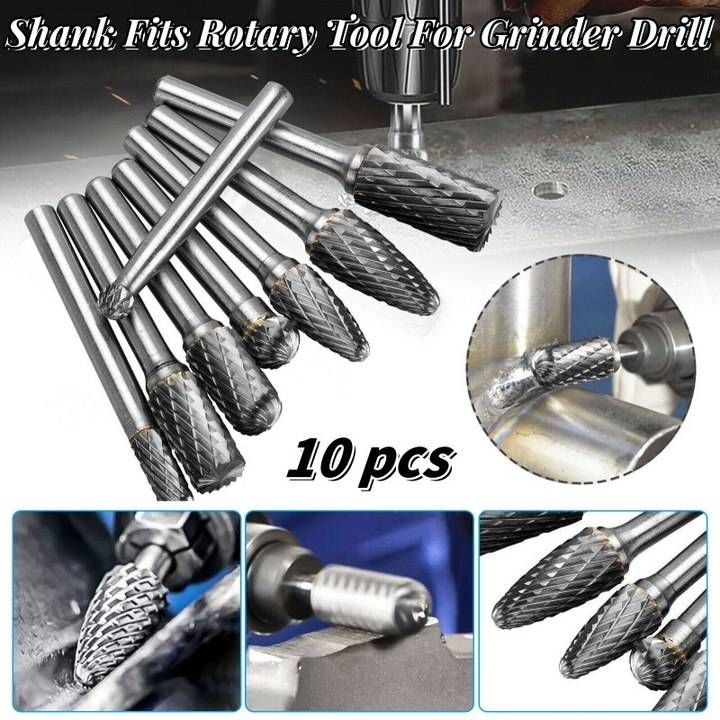 ⚙🔩【10 bucăți】Set de freze rotative din carbură de oțel de tungsten premium x