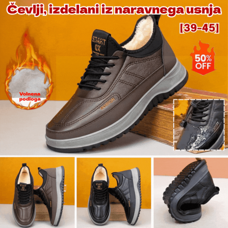⛄🔥【39-45】Moški zimski športni čevlji za prosti čas iz pravega usnja, vodoodporni, mehak podplat in žamet, novi modeli