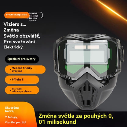 🔥😎Plně automatická svářečská kukla s ochrannou maskou pro svářeče s výměnou světla