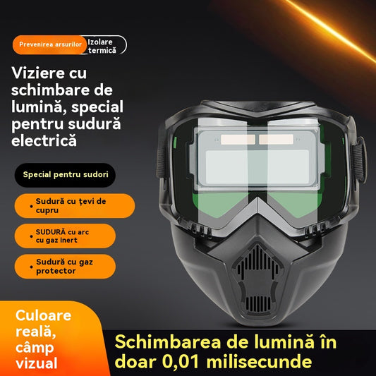 🔥😎Cască de sudură complet automată, cu schimbare de lumină, montată pe cap, mască de protecție pentru sudori