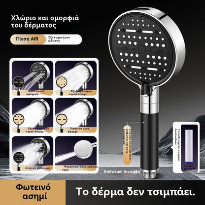 💦🚿 Cabezal de ducha de alta presión con 6 funciones. Calentador de agua para ducha de baño.
