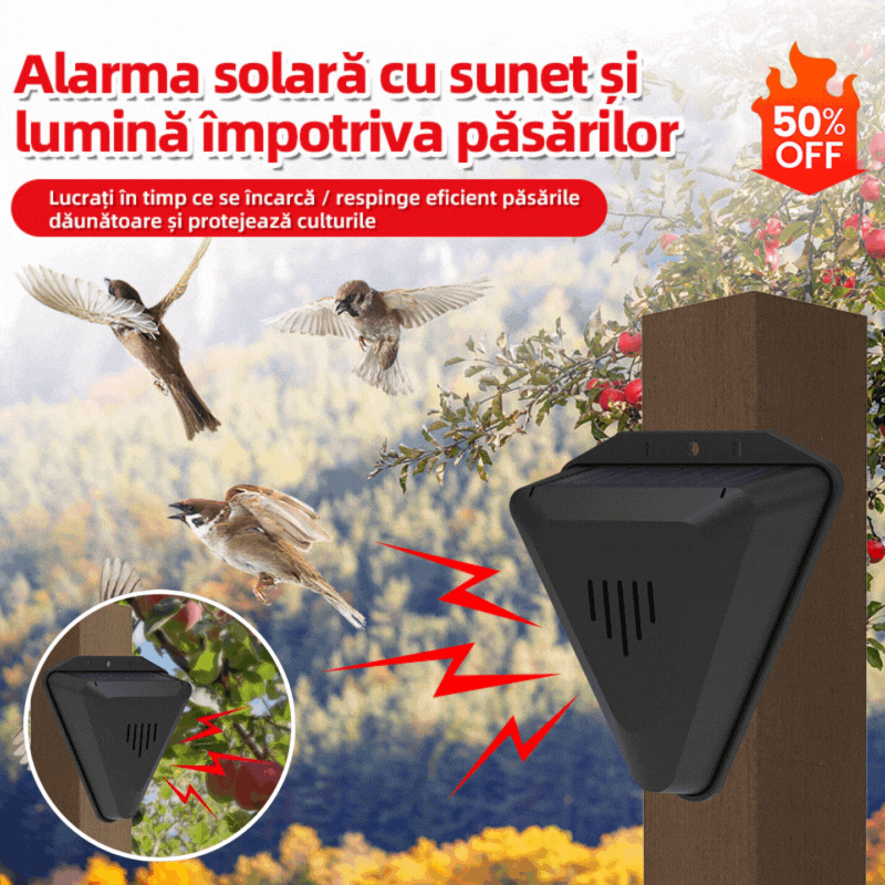 📣Voćnjak ribnjak rižino polje solarni tjerač ptica zvučni i svjetlosni alarm