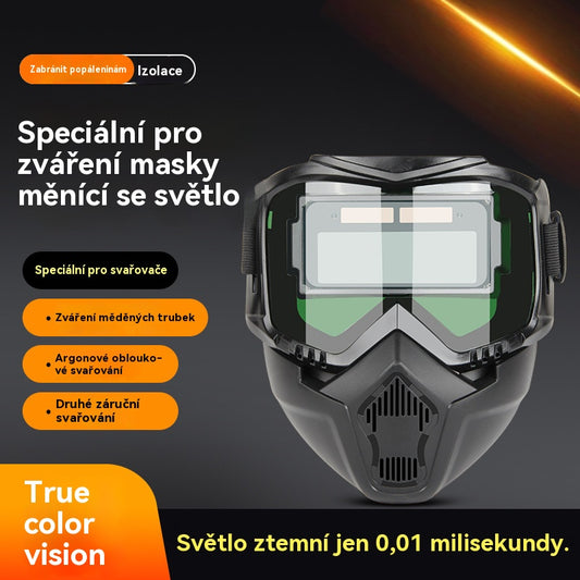 🔥【Kupte 1 a získejte 1 zdarma】😎Plně automatická svářečská kukla s ochrannou maskou pro svářeče s výměnou světla