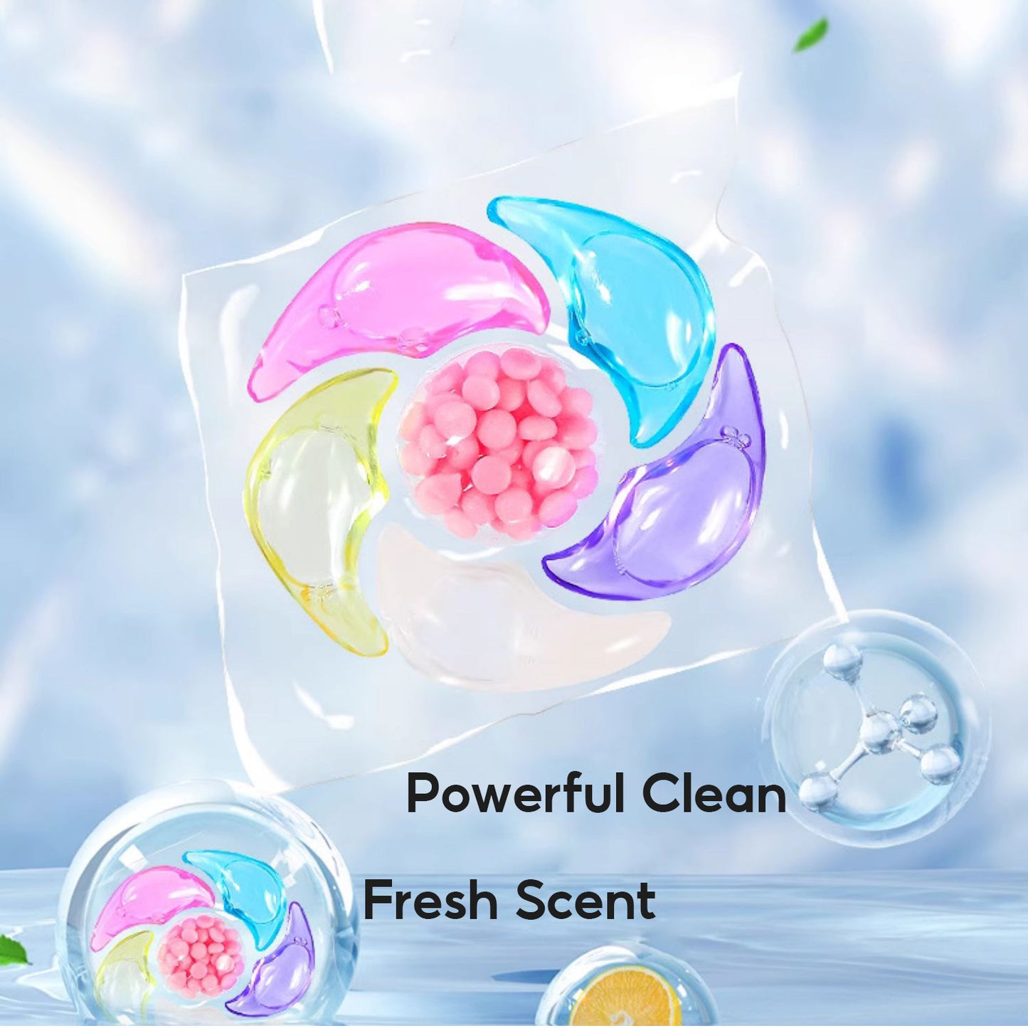 ✨👚【60 bucăți】✨ Găleată foarte mare 6 în 1 mărgele parfumate pentru rufe pentru a îndepărta petele și a lăsa parfum, netezi și elimina acarienii și bacteriile