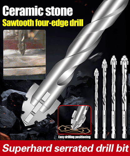 【6+8+10+12 mm】 Nov ekscentrični sveder iz volframovega jekla, primeren za suho vrtanje ploščic, betona, marmorja in stekla.